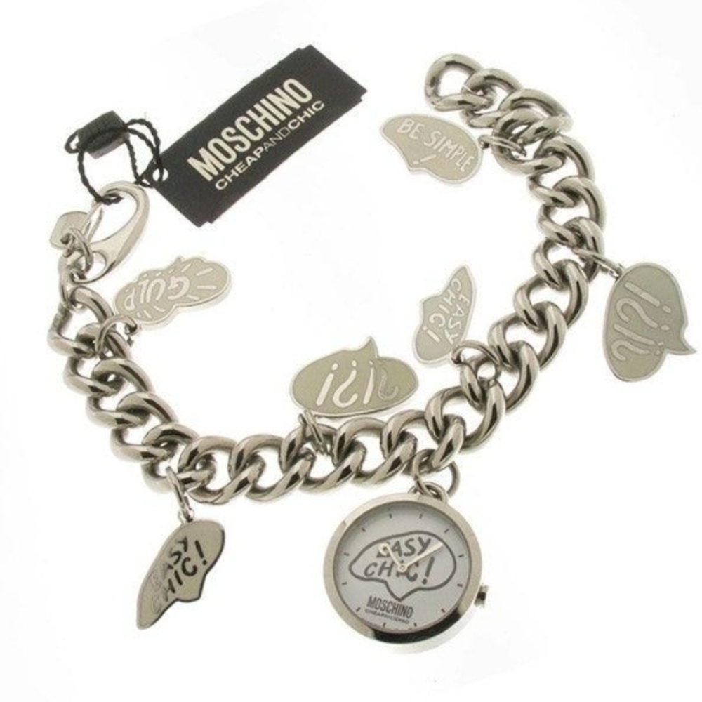 ✨ Moschino Cheap & Chic “Easy Chic!” Charm Bracelet Watch – MW0003